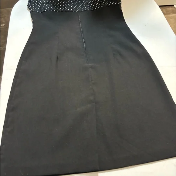 Taboo Black Dress With Polka Dot Bodice. Cocktail/Party Dress with Ultra Chic M - Picture 7 of 9